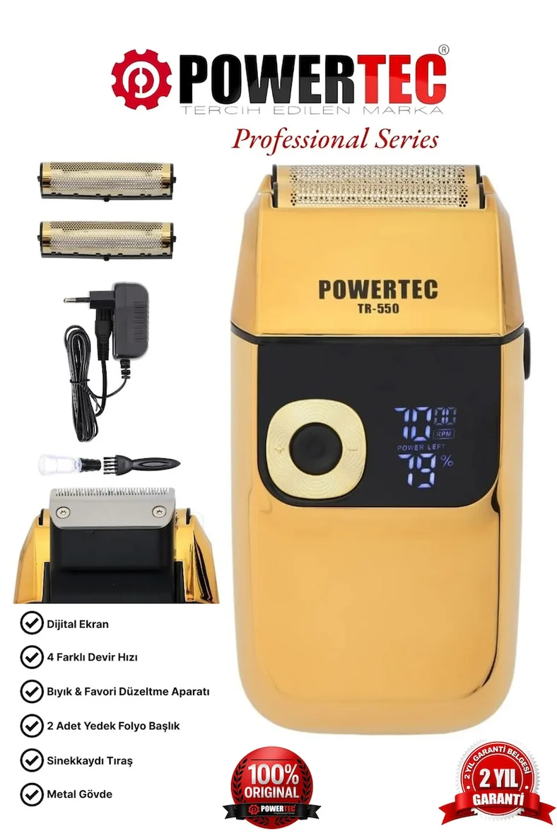 Powertec TR-550 Şarjlı Günlük Sakal Sinekkaydı Tıraş Hassas Düzeltici