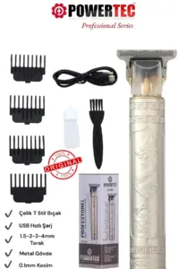 Powertec TR-8900 Profesyonel Usb Şarjlı Sakal Ense Çizim Makinesi