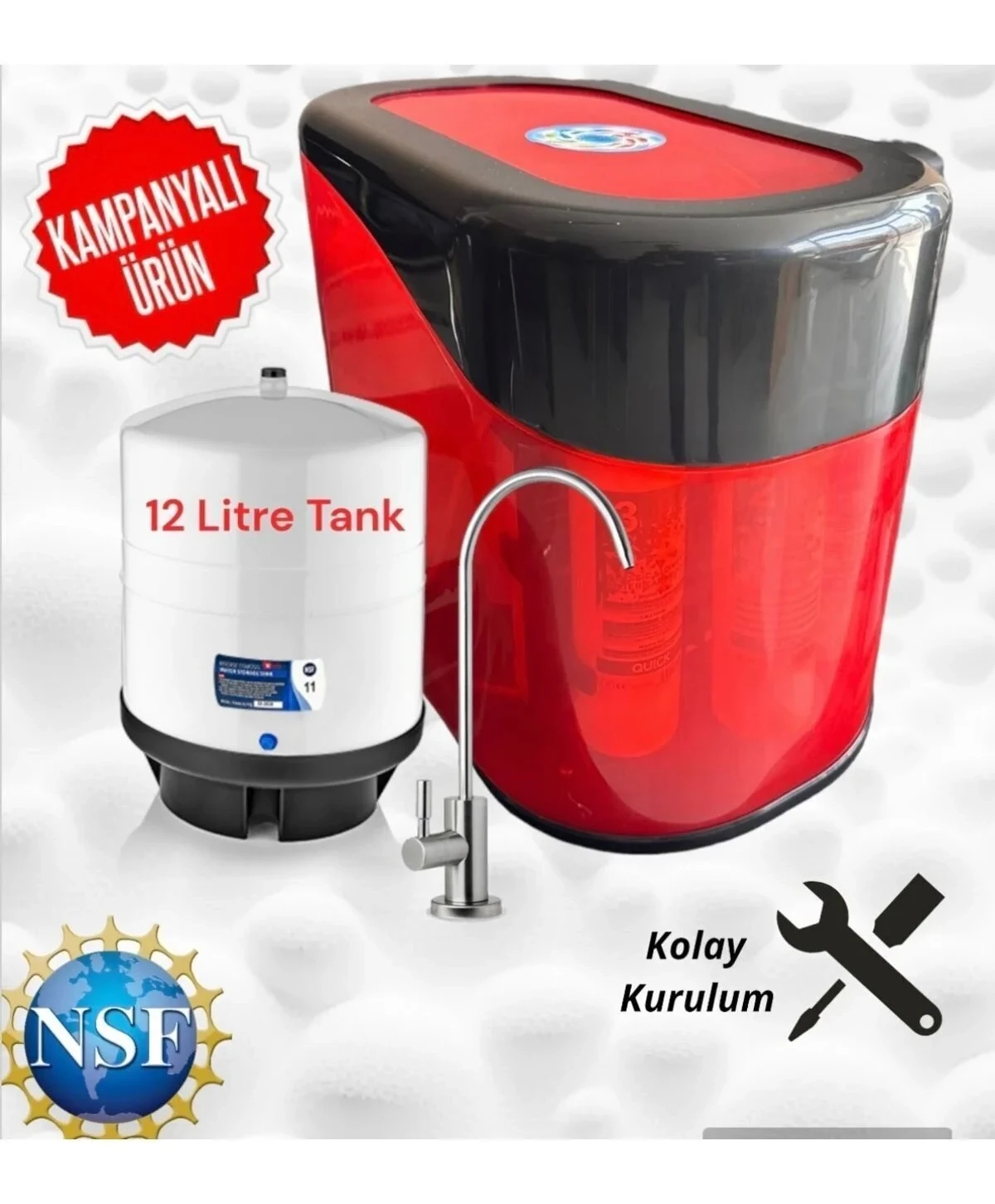 Premium Tezgah Altı Motorsuz Su Arıtma cihazı 12 Litre