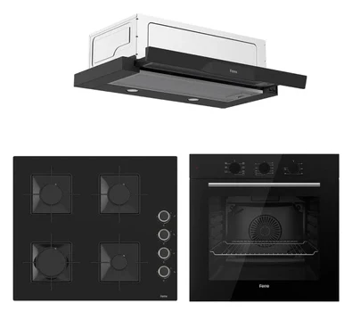 QBL62CS – SS205 -D036 60 cm Cam Turbolu Aspiratörlü Ankastre Set