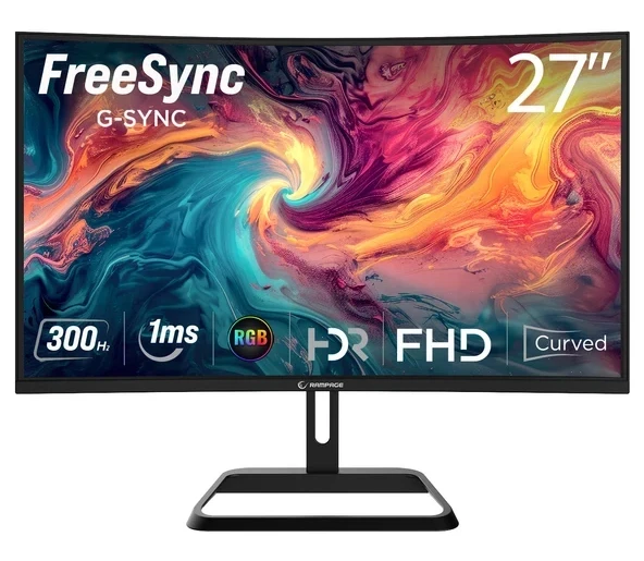 RAMPAGE Xyra XR27C300F 27” 300Hz 1ms Fast VA FHD FreeSync/Gsync RGB Monitör
