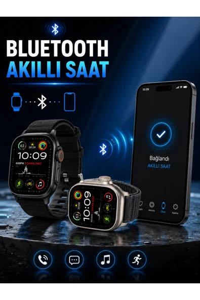 Renkli Akıllı Saat, Bluetooth Bağlantılı