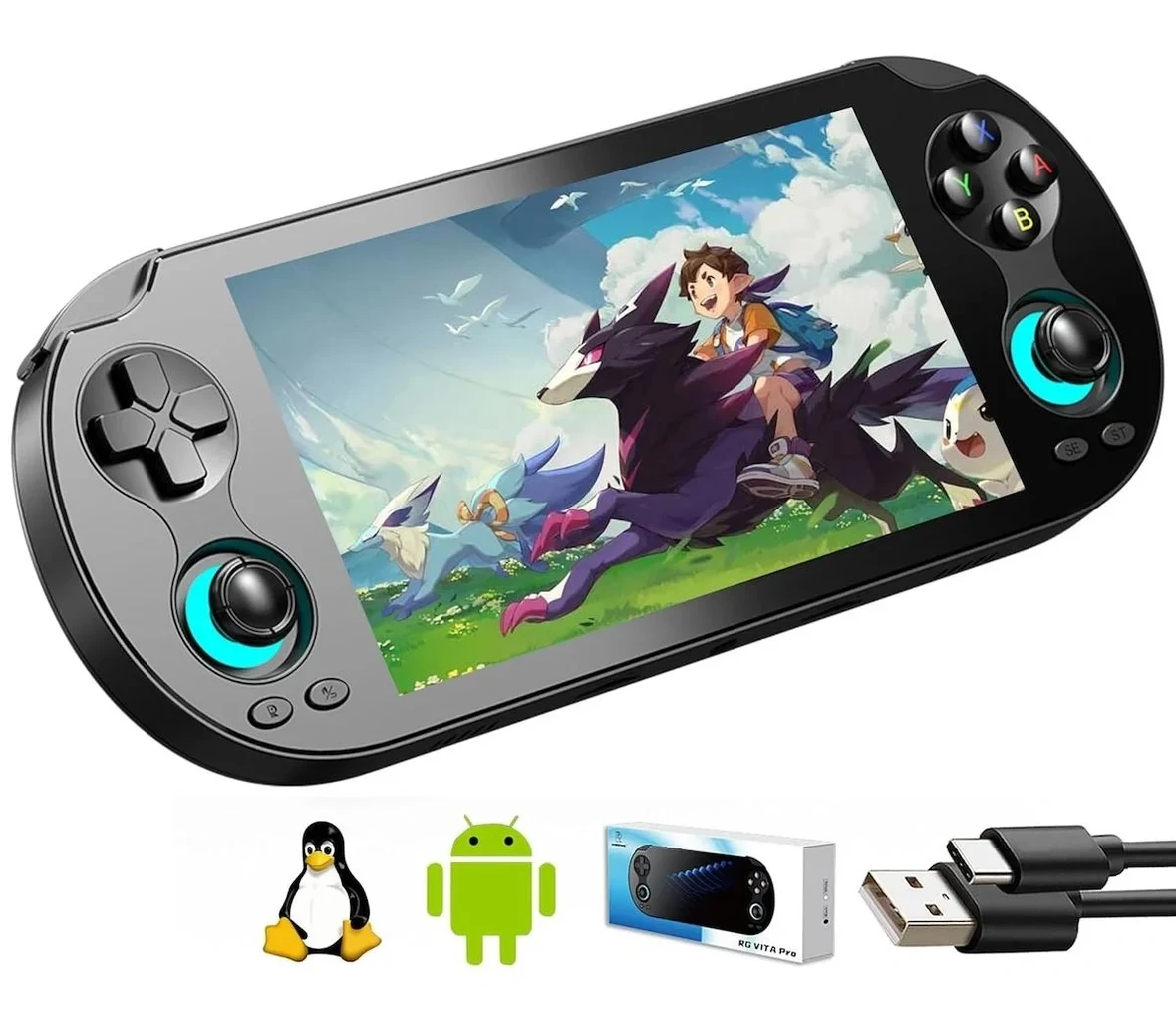 RG Vita Pro Retro Oyun Konsolu 5.5” Full HD IPS Ekran Android 14/Linux