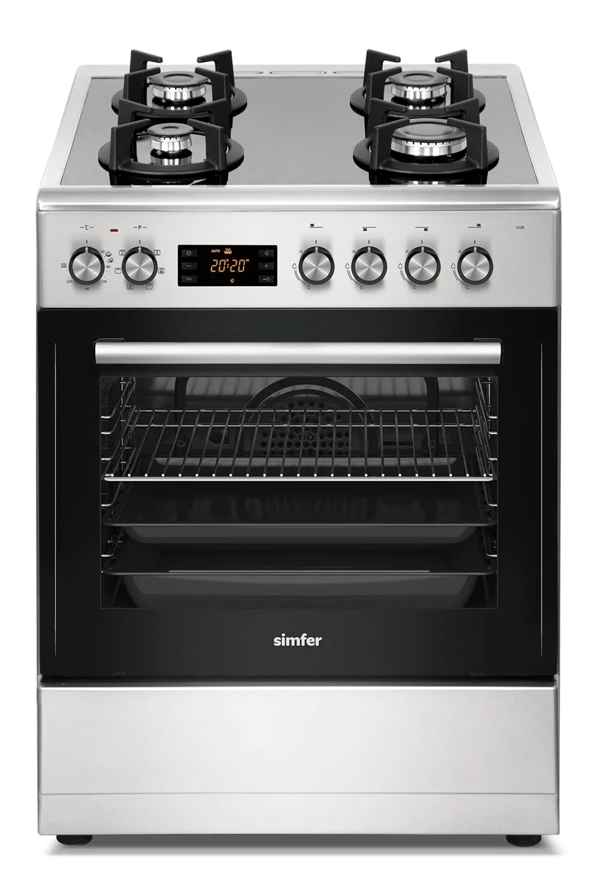 Simfer 1226 Inox Cam Yüzeyli 4 Gözü Gazlı Multi Turbo Fırın