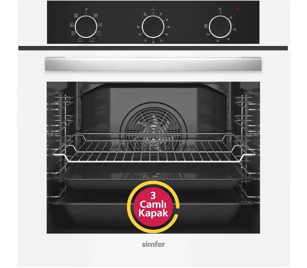 SIMFER 8221 QS Büyük Pop-up 9 Fonk Cam Power Turb 79 l Ankastre Fırın
