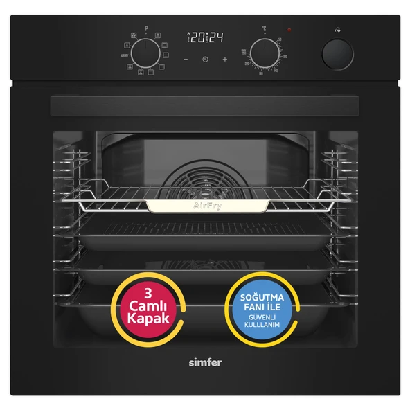 Simfer 8244 0+10 Fonksiyon Steam Master Buharlı Ankastre Fırın Cam