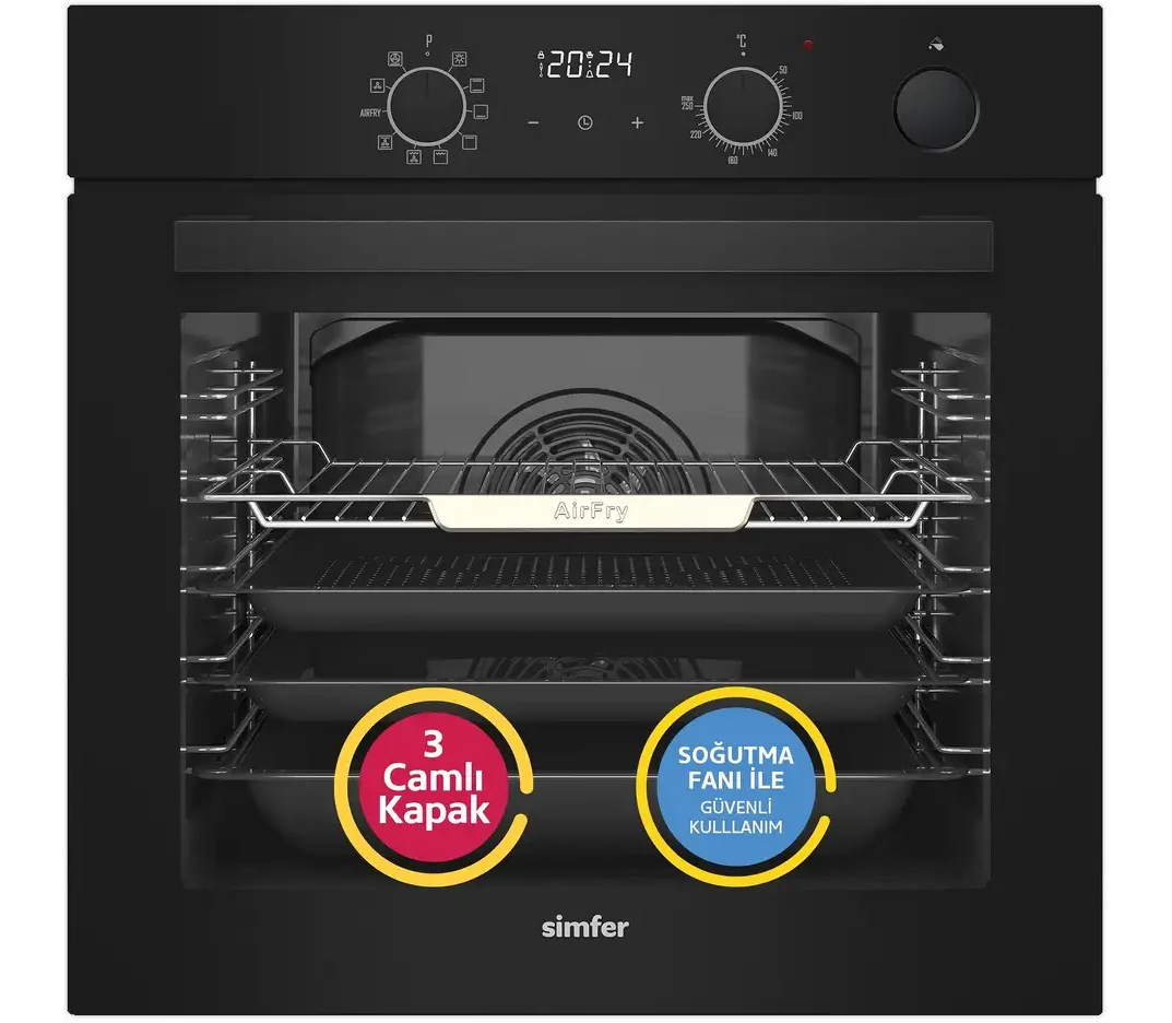SIMFER 8244 0+10 Fonksiyon Steam Master Buharlı Cam Dijital 76 l Fırın