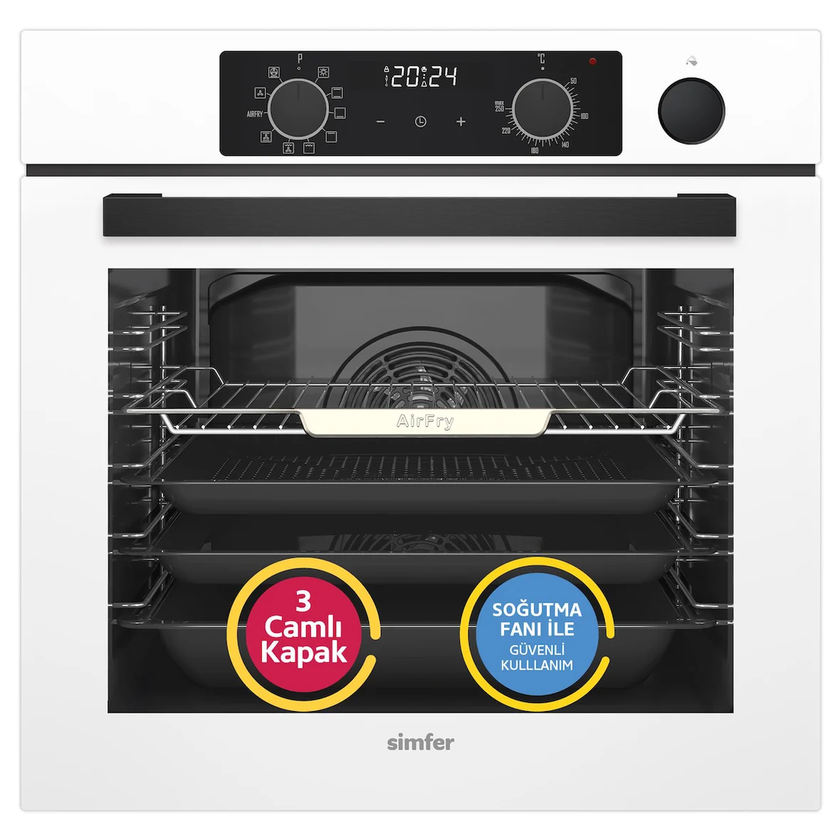 Simfer 8245 0+10 Fonksiyon Steam Master Buharlı Ankastre Fırın Cam