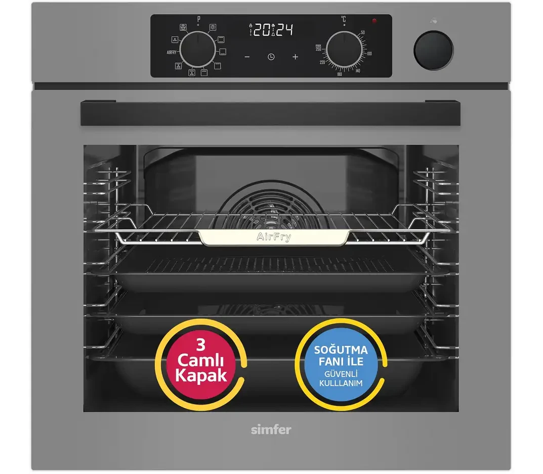 SIMFER 8246 0+10 Fonksiyon Steam Master Buharlı Cam Dijital 76 l Fırın