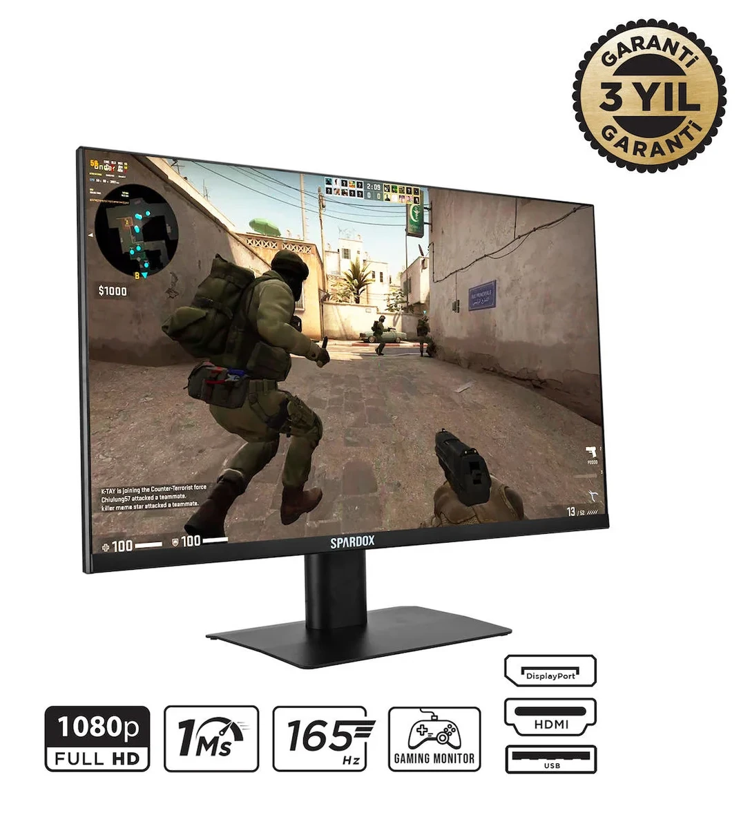 Spardox Gaming SG-24165 24″ 1ms 165Hz FullHD VA Oyuncu Monitörü