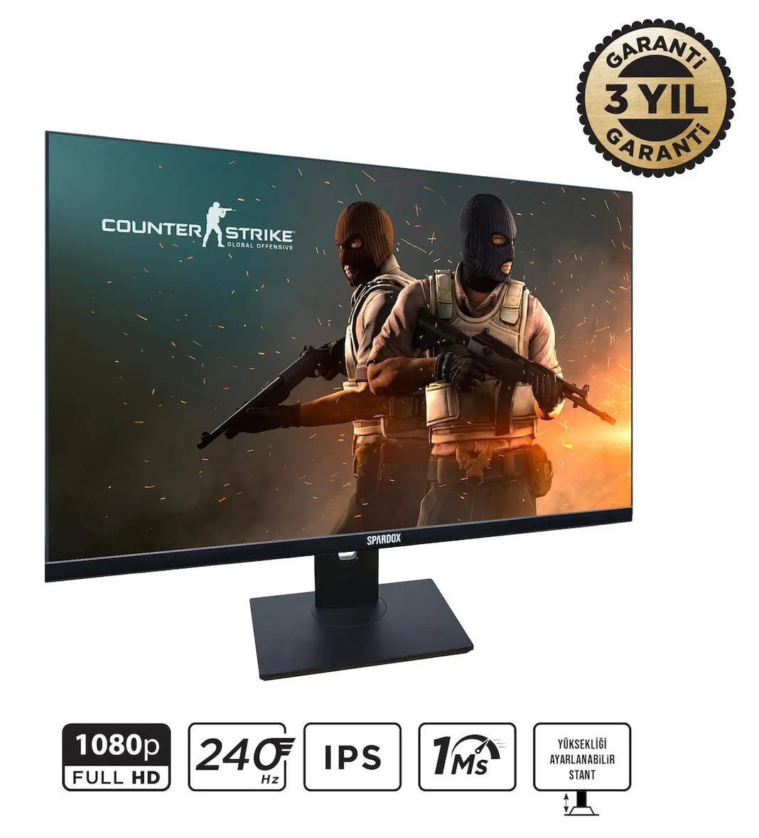 Spardox Gaming SG-27240RP 27″ 1ms 240Hz IPS FullHD 2xDP Pivot Oyuncu Monitör