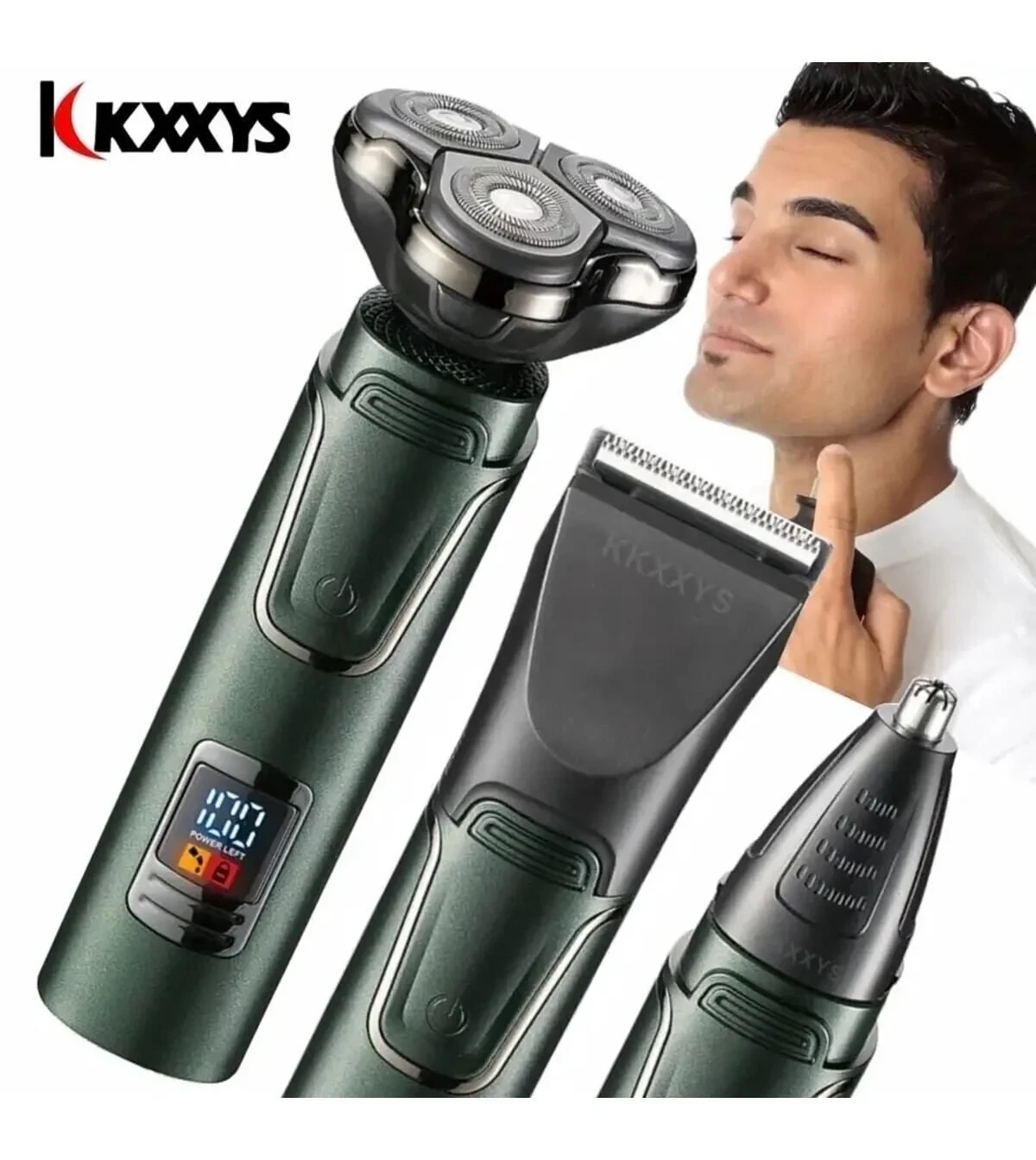 St Morritz Hk 3600 Digital Göstergeli 3 Başlıklı Tıraş Makinesi Şarjlı