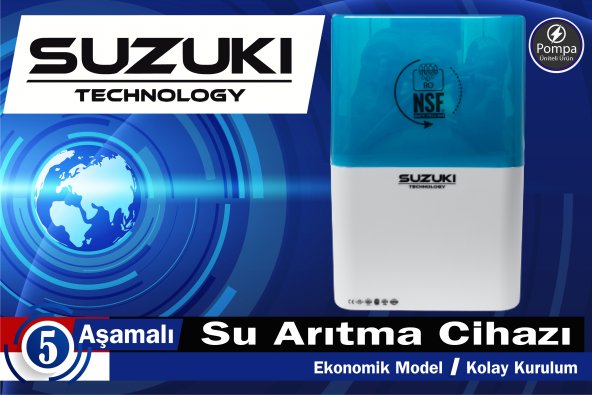 SUZUKI Technology 5 Aşamalı Su Arıtma Cihazı- Ekonomik Model POMPALI
