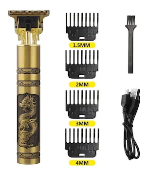 T9 Vintage Saç Düzeltici Usb Şarjlı Saç Sakal Tıraş Makinesi Altın –