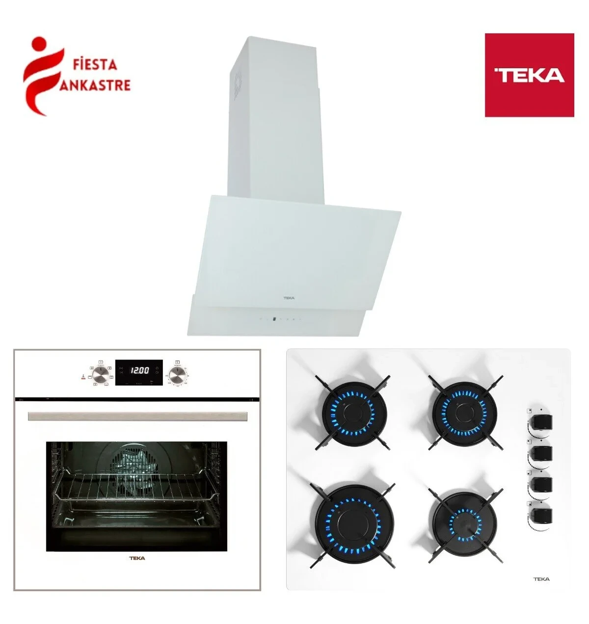 Teka Chef 6 Ankastre SET ( HAK 625 WH Fırın + GBE 64002 WH Ocak + ATV