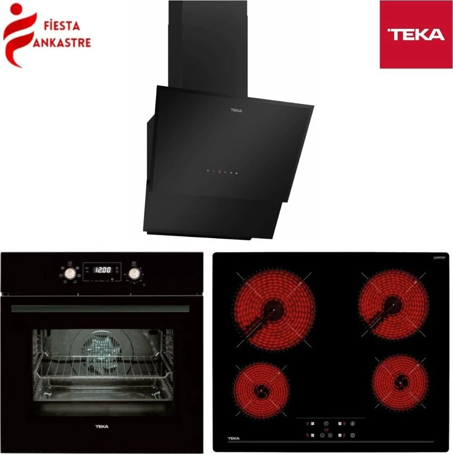 Teka Chef 9 Ankastre Set ( Hak 627 Bk Fırın Tz 6415 Ankastre Ocak Tvt