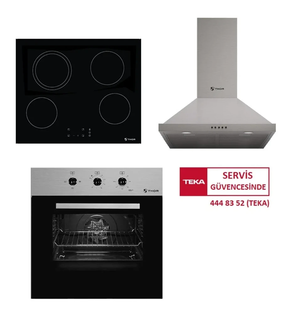 THOR Teka Milano Ankastre Set (TO 663 SS + KBC 64710 TCS BK + ACW