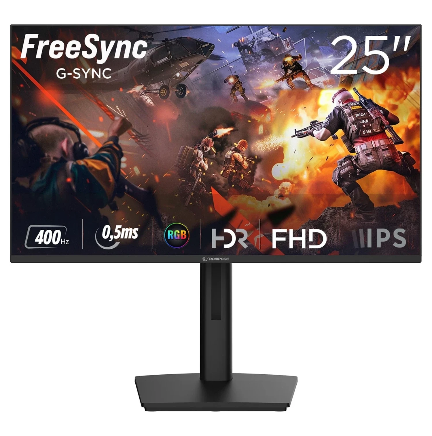 TITAN TT25F400F 25” FHD 400Hz Fast IPS 0,5ms HDR Freesync RGB PC Monitör