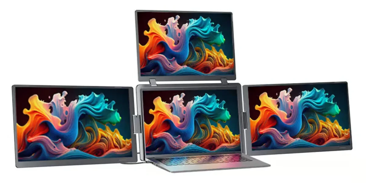 Trimonitör 16” Taşınabilir Üçlü Monitör (Sabit Panel)