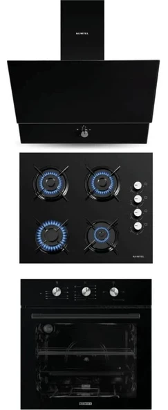 Turbo Kristal Cam Ankastre Set (DA6-830 Davlumbaz + Ko-40 Tahdf Ocak