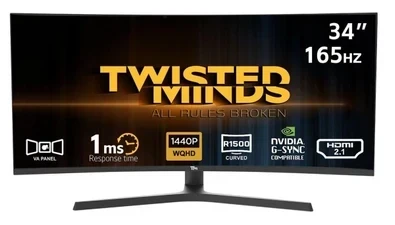 Twısted Mınds 34” 1 MS 165HZ HDMI Dp HDR100 Adaptıve-Sync R1500 Monitör