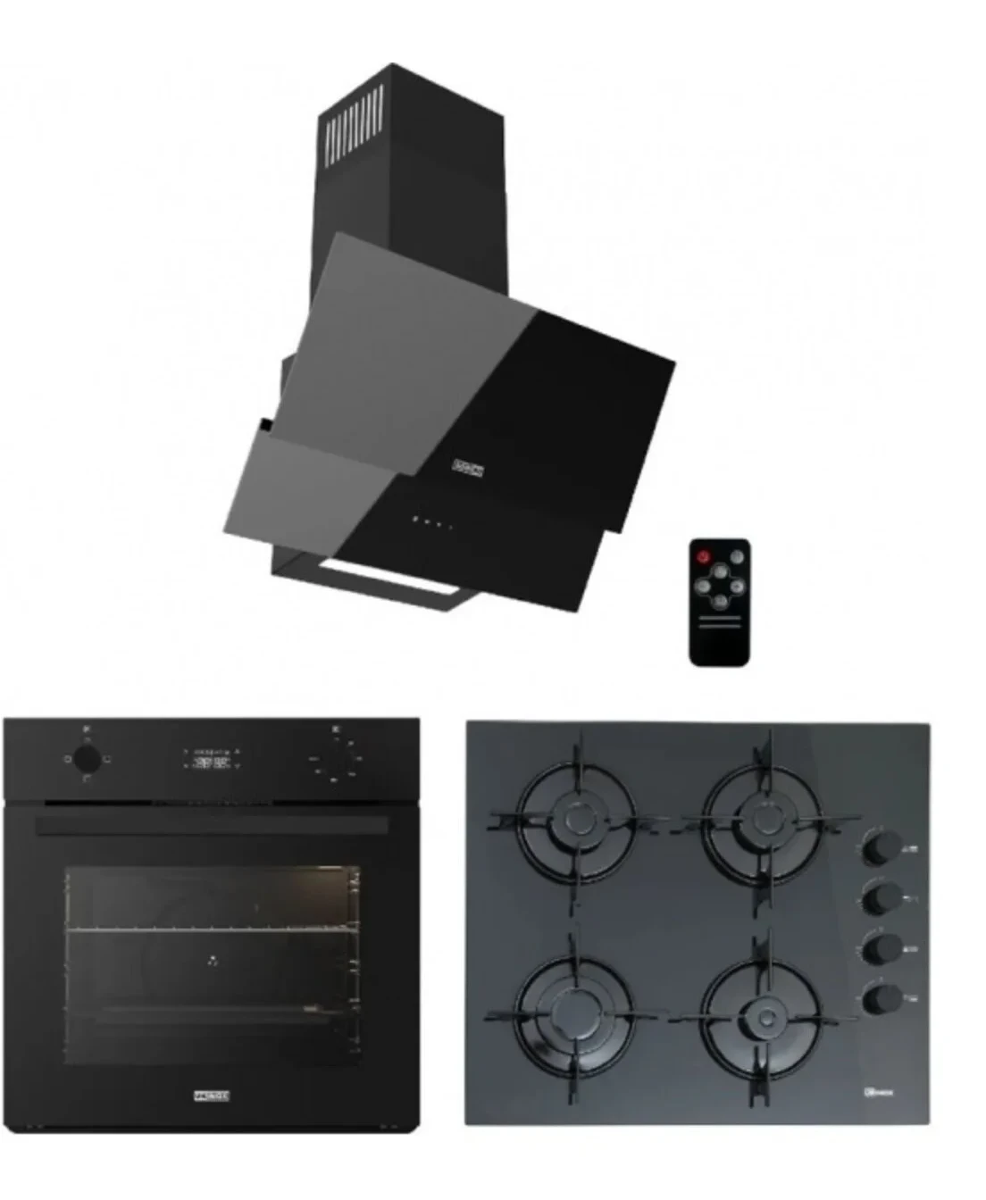 ukinox SİYAH CAM ANKASTRE SET (Carlo 60 + Smart 3000 + Dolce 60)
