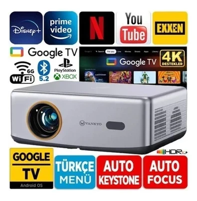Vankyo Performance V700G Android Google Tv HDR10+ 4K Destekli Projeksiyon