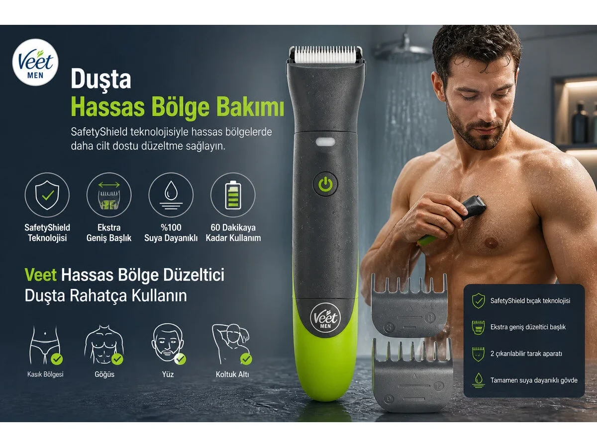 Veet Hassas Bölge Düzeltici – Duşta Rahatça Kullanın