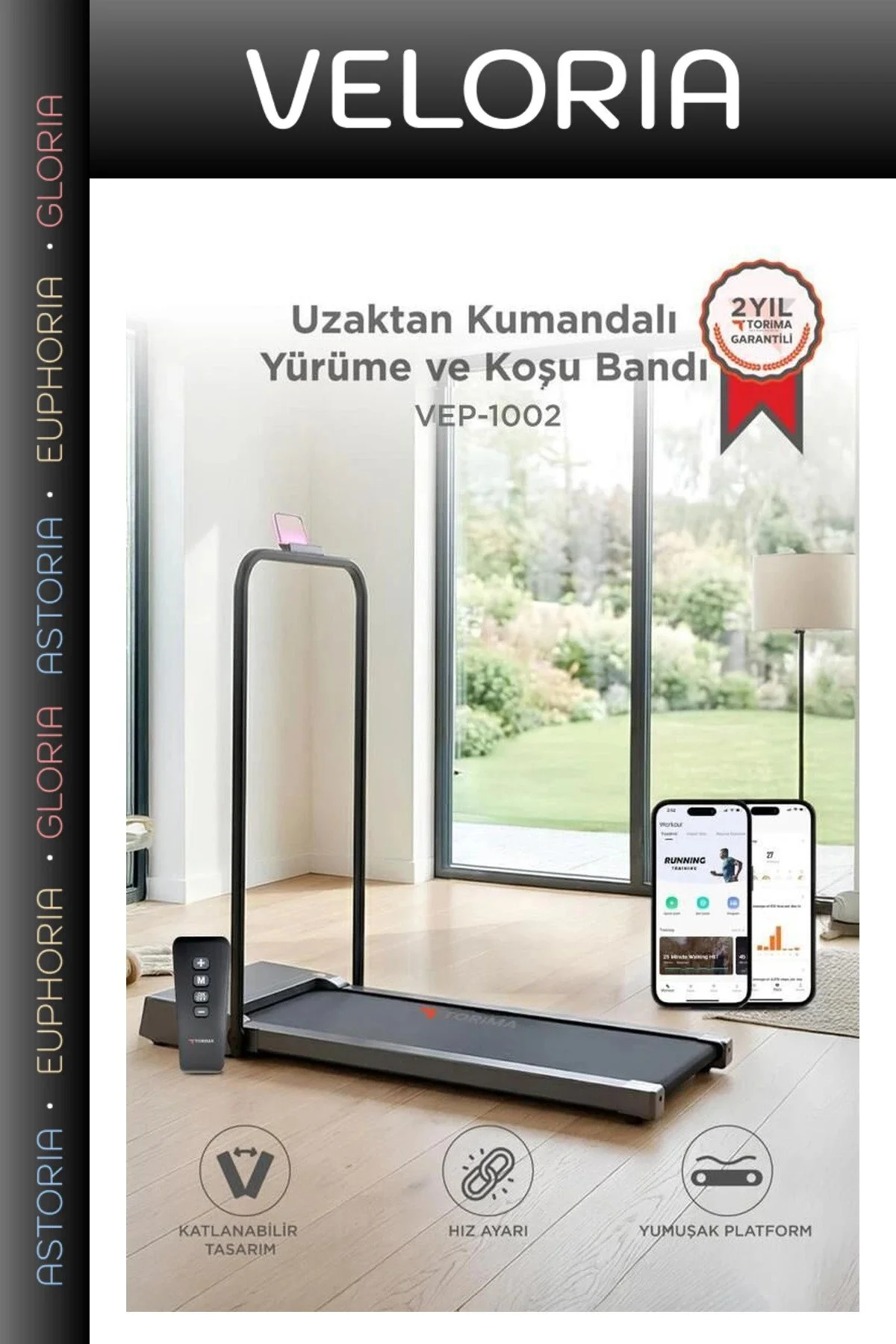 Veloria Özel Seri Aktif Yaşam Antrenman Spor Ekipmanı Koşu Bandı