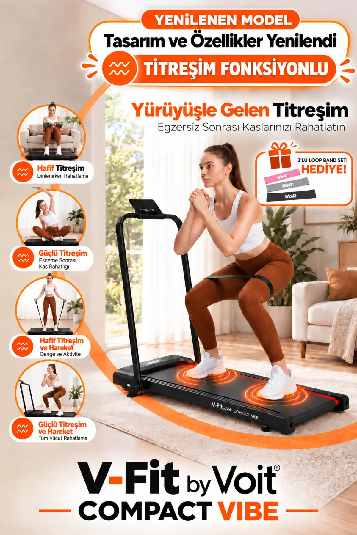 Voit Compact Vibe Katlanabilir Titreşim Fonksiyonlu Koşu Bandı 1-10