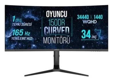 Warp WRP34-165-B 34″ 165HZ 1ms Rgb Curved (Hdmı + Display Port) Monitör