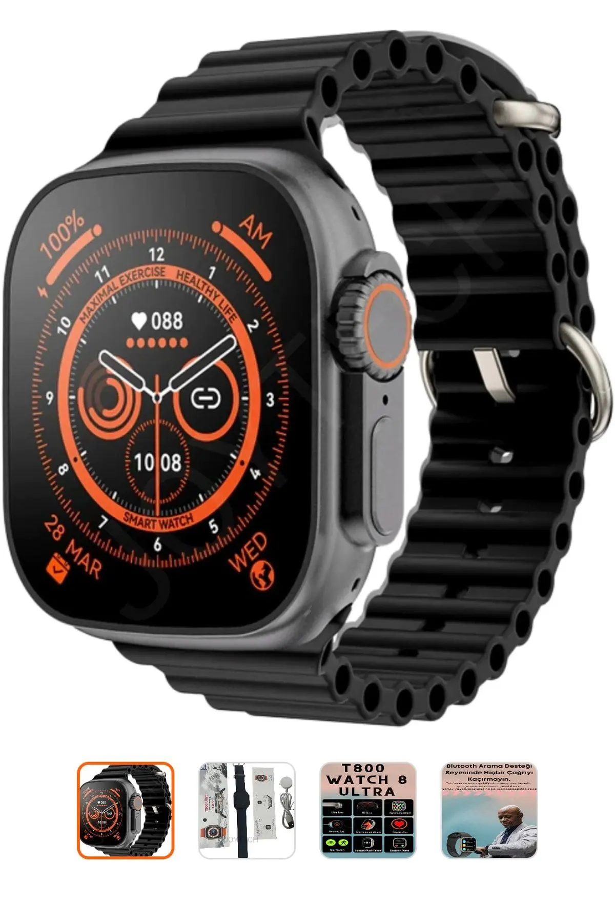Watchw T800 Ultra Smartwatch Kablosuz Şarj – 49 Mm