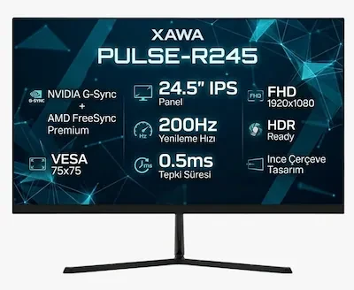 Xawa 24.5″ Pulse-r245 200hz 0.5ms Dp+hdmı Gsync/freesync Fhd Ips Monitör