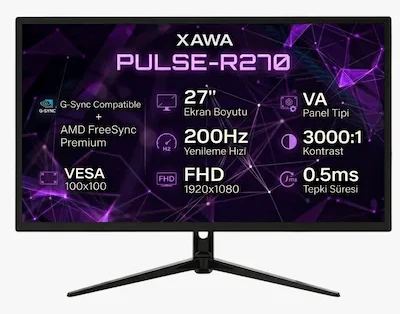 Xawa 27″ Pulse-r270 200hz 0.5ms Dp+hdmı Gsync/freesync Fhd Va Oyuncu Monitör
