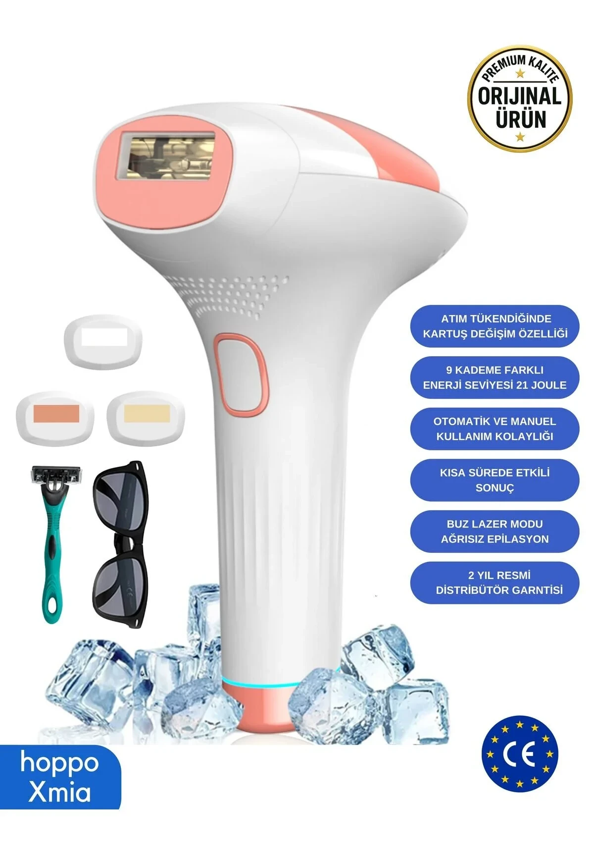 Xmia Ipl Lazer Epilasyon Cihazı 999.999 Atım 9 Kademe Ultra Güçlü