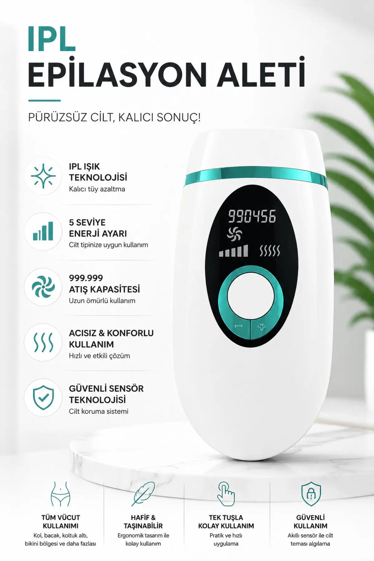 Yenilig IPL Lazer Epilasyon Aleti 999.999 Atım