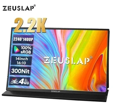Zeuslap Z14K 14” 2240X1400 60Hz Ads-Ips Panel TYPE-C,100% Srgb Ultra Monitör
